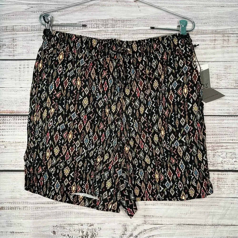 Royalty for Me Small Azteca Rayon Shorts Casual Flowy‎ Stretch Waist NEW